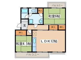 くずは台団地１０号棟（503）の物件間取画像